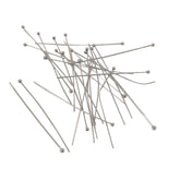 304-Stainless Steel Ball Head Pins 50x0.6 MM (10 Grams, 65+  Pieces) 22 Gauge Tarnish Resistant Silver Color For Jewellery Making Crafts